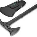 Hitdudu Camping Axe, Survival Chopping Hatchet with Sheath, Tactical Tomahawk with Hammer, Nylon Fiber Handle for Outdoor Survival Hiking Camping