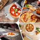 Pizza Peel Aluminum Pizza Spatula,14x 16" Metal Pizza Paddle with Foldable Wooden Handle,Pizza Rocker Cutter,Pizza Server,for Pizza Oven(Gift-Ready), 14in*16in