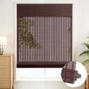 SEEYE Cordless Roman Shades - Natural Bamboo Blinds for Indoor Windows, Roll Up Blind Light Filtering Shade for Home, Doors, UV Resistant & Easy to Install, 42" W x 64" H, Brown