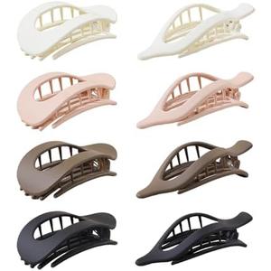8 Piece French Flat Hair Clips for Women – Matte No-Slip duckbill Claw Barrettes for Thick & Thin Hair, Side Slide Volume Clips for Girls