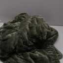 Exclusivo Mezcla Fleece Throw Blanket for Couch, Super Soft Striped Jacquard Bed Blanket, Lightweight Fuzzy Cozy for All Seasons, 50x60 Inches, Olive Green