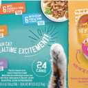 Purina Friskies Wet Cat Food Variety Pack, Tasty Treasures Prime Filets (With Chicken and Tuna, With Chicken, and With Ocean Fish and Tuna, and With Turkey) - (Pack of 24) 5.5 oz. Cans