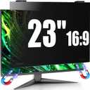 Magnetic Computer Privacy Screen Shield 23 Inch for Frameless Monitor Thin Bezel 16:9 Widescreen, Hanging Removable Anti Blue Light Privacy Filter Protector Eye Protection