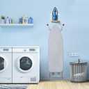 TJ.MOREE Over The Door/Wall Mount Ironing Board Hanger, Laundry Room Iron and Ironing Board Storage Holder, White