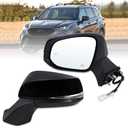 Lqito Left Driver Side Mirror Compatible With 2020 2021 2022 2023 2024 2025 Toyota Highlander With Manual Folding Power Glass Heated Turn Signal Blind Spot Black Replace#87940-0E350(7Pins)