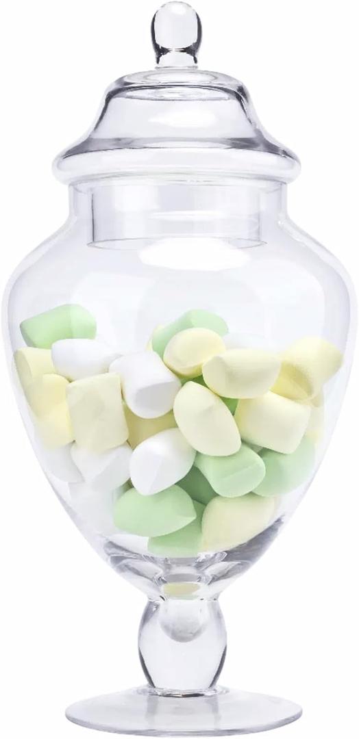 Glass Apothecary Jars with Lid, Clear Glass Candy Jar for Candy Buffet, Decorative Glass Jar for Party, Wedding and Home Decor, Classic Glass Candy Canister (Height: 12.6", Diameter: 6.5")