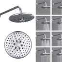 KINSE 10inchs Pressure Boosting Rain Showerhead,High Flow Rainfall Shower Head, 8- showerwater output modes, 360Adjustable showerheads, Anti-corrosion and durabl (ABS, Chrome)