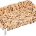 Hand-Woven Large Storage Baskets, Water Hyacinth Wicker Baskets for Organizing,Woven Baskets, Organizer, Natural Container13.38 x 9.5 x 2.75