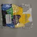 3 x MAKABO Men's Cushioned Athletic Socks 3-Pack, Cushioned Crew Socks with Arch Compression for Sports (5-8, Black/White/Yellow/Multicolor -3m)