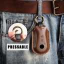 for Mercedes Key fob Cover. Compatible with Mercedes Benz C, CLE, E, S-Class, SL, EQE, EQS, GLC GLS 3 Button Smart Leather Car Key Protector Case Shell Chain Accessories/ Brown