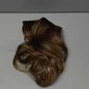 SARLA Invisible Wire Hair Extensions with 3 Clips Long Synthetic Wavy Curly Hairpiece Adjustable Transparent Headband for Women 18 Inch Ash Medium Brown/Ash Blonde Highlights