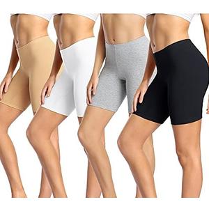 wirarpa Women's Cotton Boy Shorts Underwear Anti Chafing Soft Biker Short Plus Boy Shorts Panties 4 Pack L