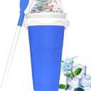 Slushie Maker Cups, Magic Quick Frozen Smoothies Cup for Homemade Milk Shake Ice Cream Maker, Cooling Cups, Double Layer Squeeze Slushy Maker Cup, Birthday Gifts for Friends, Family (Blue)