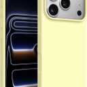 Newseego for iPhone 17 Pro Case with Camera Control Button, Solid Color Liquid Silicone Case for Women Girls Men Anti-Scratch Lining Shockproof Drop Protective Cover for iPhone 17 Pro-Yellow