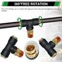 3/8" DOT Air Line Fittings Tee 3PCS, 3/8" Tube OD x 3/8" NPT Thread Tee Union PTC/PTCR & Brass Air Brake Push-To-Connect Fittings for Truck Trailers and Air Brake System