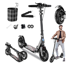 Kick Scooter for Ages 6+,Kid, Teens & Adults - Max Load 300 LBS, 4 Adjustable Levels, 200mm Big Wheel Folding Scooter, Lightweight, Aluminum, Indoor and Outdoor Scooters, Bearing ABE