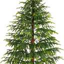 4.2 FT Real Touch Norfolk Pine Christmas Tree - Christmas Decorations - Artificial Shrubs Fake Potted Plants Faux Bushes for Christmas Decorations Outdoor Indoor Home Front Porch Decor