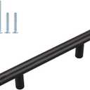 Homdiy 3.5" Cabinet Handles Black Drawer Pulls - HD201BK Modern Cabinet Pulls Cabinet Hardware for Kitchen Cabinets, 10 Pack Stainless Steel Cupboard Handles (3-1/2in Hole Centers)