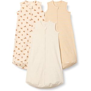 Amazon Essentials Unisex Babies' Cotton Sleep Sack, Wearable Blanket, 0.5 TOG, Pack of 3 (0-6 Months, Oatmeal Heather/Stripe/Tiger)