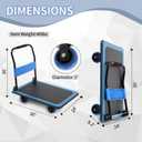 Heavy Duty Platform Truck, Push Cart Furniture Dolly with 1100Lbs Capacity and 5'' TPR 360 Degree Swivel Wheels for Loading and Storage 36x24Inch