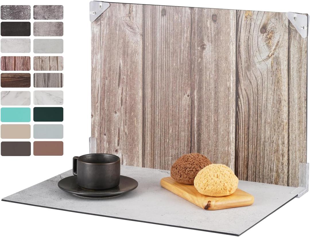 Meking 9Pcs 18Patterns Small Product Photography Backdrop Kit Photo Backdrop Board for Food Photography - Double-Sided Tabletop Photography Backdrop, 16x11.5inch