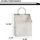 Wall-Hanging Storage Bags, Desktop Organizer Basket Cotton Linen Hanging Storage Basket for Kitchen,Bderoom,Living Room (#2 White)
