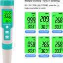 Aquarium Salt Tester -Pool Salt Tester, Versatile 5 in1 Salinity, PH, TDS, EC, and Temperature Meter, Digital Salinity Tester for Saltwater Aquarium, Accurate Salinity Meter, Green