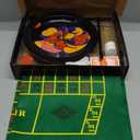 5 in 1 Professional Roulette Wheel Set, 10-inch Gambling Wheel, with 100 Chips, 3 Different Game Table Mats, Rake and Ball, Casino Games Suitable for Roulette and Texas Hold'em