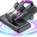 winterbear Mattress Vacuum Cleaner, 17Kpa Suction 500W High Power Handheld Roller-Type Bed Vacuum Cleaner with U-V-C Light & High Heating & Ultrasonic Tech, 2 * 30000Rpm Brush Rolls, Corded(Black)