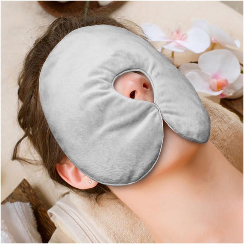 Heated Face Mask, Microwave Heating Pad for Face, Sinus Mask for Migraine, Tension, Stress, Headache, Relaxation(with Washable Cover), Hot Cold Use - Grey