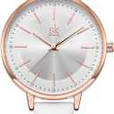 SHENGKE Female Watch Minimalist Ultra-Thin Watch 2024 Fashion Design Lady Girl Wrist Watch,Ladies Waterproof Watches for Women,Reloj para Mujer,Dainty Gifts (K8064-BN)