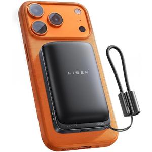LISEN 25W for MagSafe Power Bank 10000mAh, QI2.2 Wireless Portable Charger | Qi2-Certified, 65W USB C Fast Charger, Small Magnetic Portable charger for iPhone 15/16/17, AirPods & Google Pixel 9/10