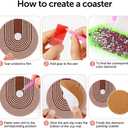 DOTSOPS 8Pack Landscape Diamond Painting Coaster with Holder 5D Diamond Art Kits for Adults Round Full Drill Beginners Gem Dots Craft Arts Supplies Party Home Decor Abstract