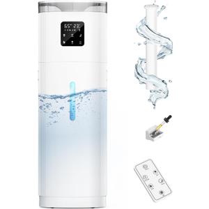 Humidifier Large Room, 4.8Gal/18L Whole House Humidifier 2200 sqft, 30%-95% Custom Humidity, Quiet Cool Mist Humidifiers for Home with Aroma Box, 800ml/h Mist, Top Fill, Extension Tube, Remote Control (Pure White)