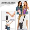 &And Per Se Water Bottle Shoulder Bag with Phone Pocket, Compatible with Stanley 30oz Tumblers - Neoprene Carrier with Adjustable Strap & Charm Accessory (Black)