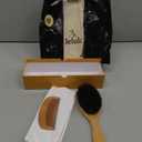 Belula 100% Boar Bristle Hair Brush Set (Medium). Soft Natural Bristles for Thin and Fine Hair. Restore Shine And Texture. Wooden Comb, Travel Bag and Spa Headband Included!