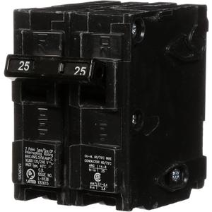 Siemens Q225 25-Amp Double Pole Type QP Circuit Breaker Black