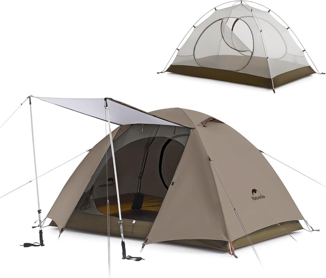 Naturehike Cloud River 2 Person  Backpacking Tent, Waterproof 2 Person Tents for Camping, Double Layer Camping Tent