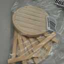 STARVAST 2PCS Circle Coward Bamboo Ring Display Holder, Jewelry Storage Tray Organizer Ring Stand For Home Desk or Shop Store Selling Show(beige), with Tripod