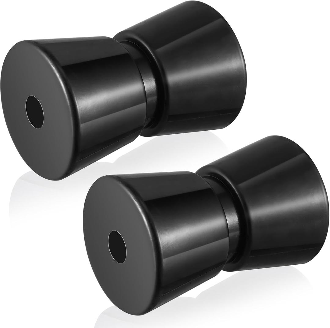 Silipull 2 Pcs Boat Trailer Roller Black Rubber Shaft Keel Robust Rubber Bow Roller Heavy Duty Boat Trailer Bow Stop Replacement Boat Trailer Parts Boat Trailer Accessories