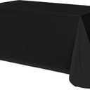 Sancua Rectangle Tablecloth - 90 x 156 Inch - Water Resistant Spill Proof Washable Polyester Table Cloth, Decorative Fabric Table Cover for Dining Tables, Buffet Parties and Camping, Black