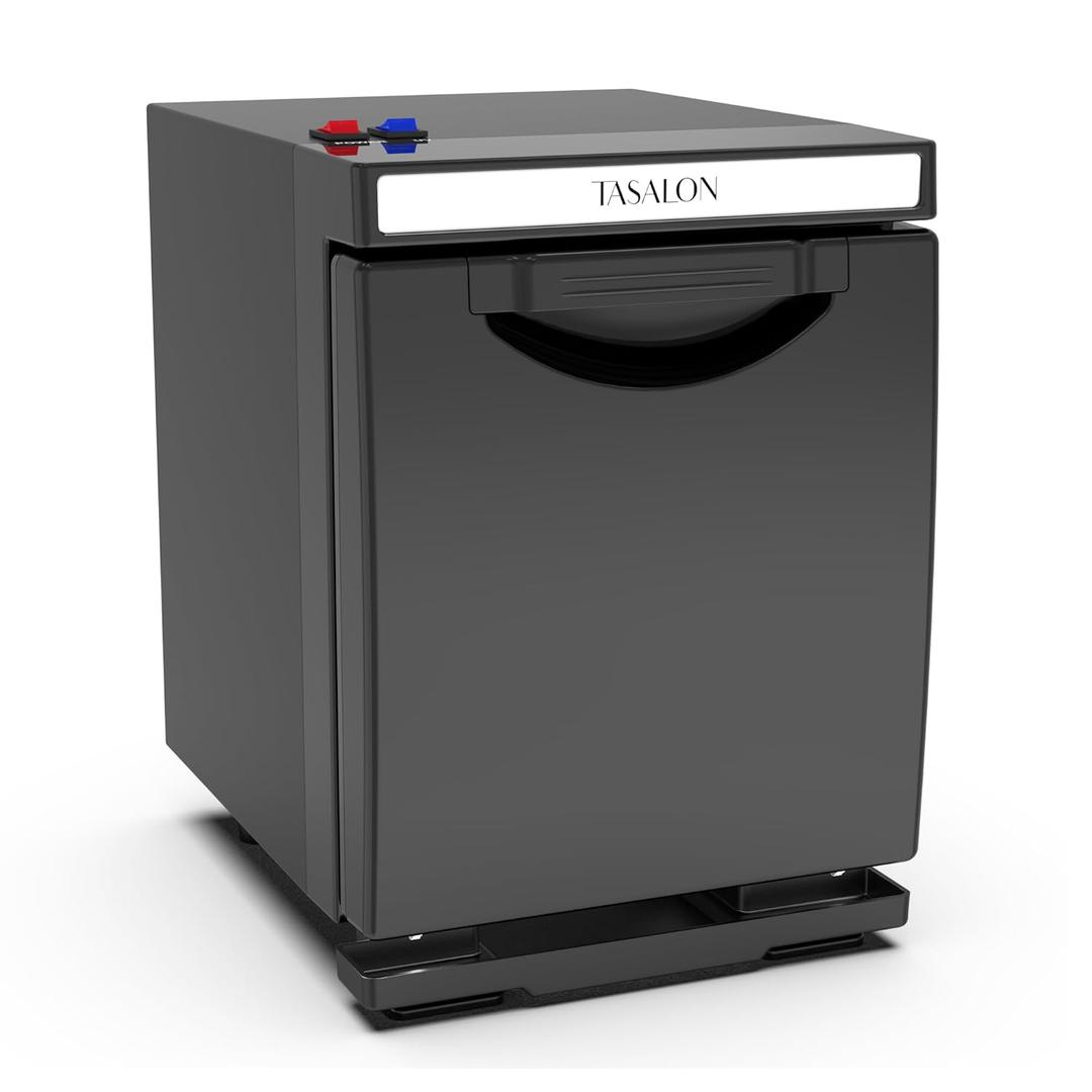 TASALON 5L Towel Warmer Hot Cabinet Box, Aluminum Inner Chamber, Removable Tray, Fast Heating for Beauty Spa Salon Massage - Black (Medium)