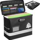 BALEINE Fireproof Document Box with Lock, Portable Fireproof Document Bag Waterproof Fire Proof File Boxes for Documents, File Organizer Box for Important Paperwork (Black, 12.5''x10.5''x6'')