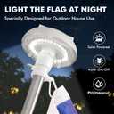 6 Ft Flagpole Kit with Solar Light and 3x5 American Flag, 1" Stainless Steel Flag Pole for Outside House, Wall Mounted, Adjustable Holder, Tangle-Free Rings, Silver, 36 LED