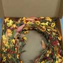 J'FLORU Artificial Fall Wreath 22 Inch Fall Wreaths for Front Door Autumn Porch Farmhouse Thanksgiving Day Harvest Festival