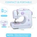 Qoosea Mini Sewing Machine for Beginners, Portable with 12 Stitches & Dual Speed, Foot Pedal and Sew Accessories Kit for Home Quick Repairs and DIY Crafts