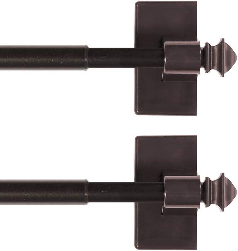 H.VERSAILTEX 2 PACK Magnetic Curtain Rods for Metal Doors Multi-Use Rods for Small Windows Cafe Sidelight and Iron Steel Places, Tool Free with Square Finials (Adjust from 16 to 28 Inch, Cocoa) H.VERSAILTEX 2 PACK Magnetic Curtain Rods for Metal Doors Multi-Use Rods for Small Windows Cafe Sidelight and Iron Steel Places, Tool Free with Square Finials (Adjust from 16 to 28 Inch, Cocoa)