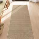Lahome Noe Farmhouse Kitchen Runner, 2x5 Entryway Runner Rug Non Slip for Entryway Indoor Washable Carpet for Hallway Neutral Rug Runner Kitchen Mats for Floor Entry Bathroom, Beige