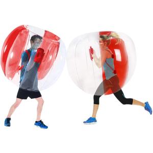 ZHUYNXIR 2 PC Sumo Ball for Adults, Bumper Bounce Balls for Kids, Inflatable Bounce Ball for Kid, Body Zorb Ball for Kids Outdoor Team Gaming Play (48 in,Red+Red)