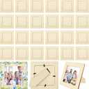 30pcs Wooden Picture Frames, 5.9X 5.9 Inches DIY Picture Frame, Standing Unfinished Wood Picture Frame Bulk for Crafts, DIY Painting, Birthday, Wedding